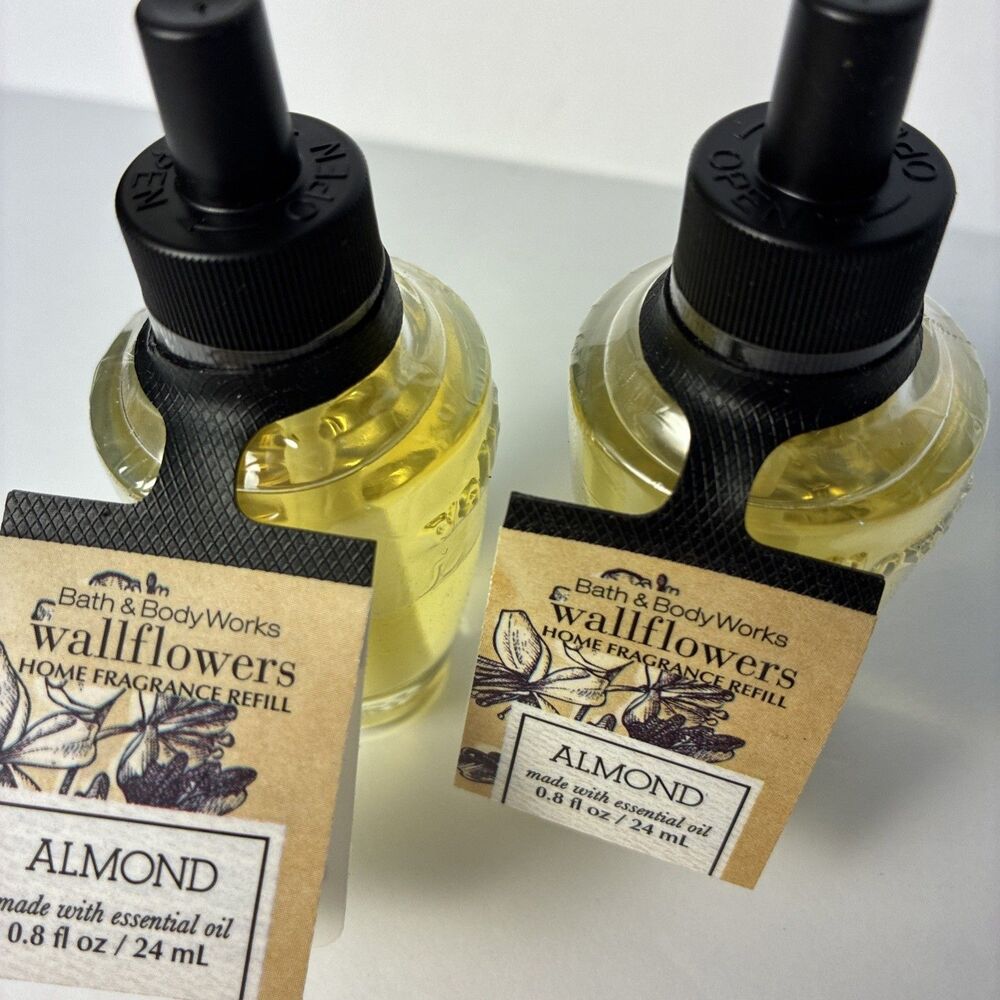 QTY 2 - Bath & Body Works ALMOND Wallflowers Fragrance Oil Refills